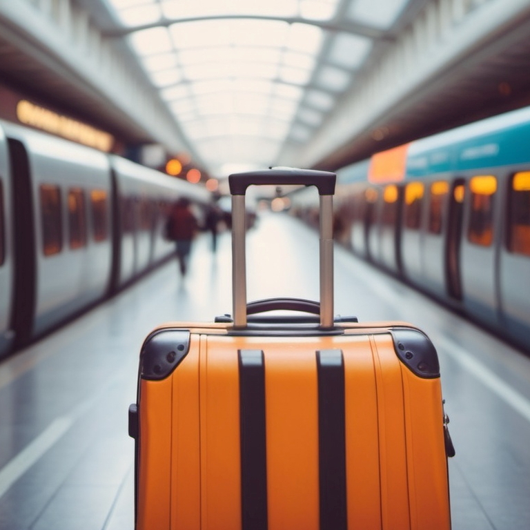 Luggage on the platform before the journey